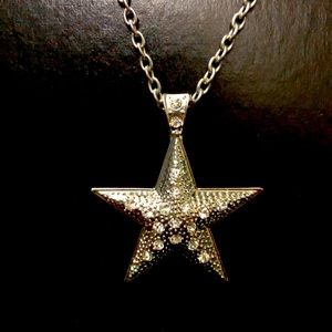 Star pendant necklace on long chain